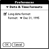 Preference pane for date format